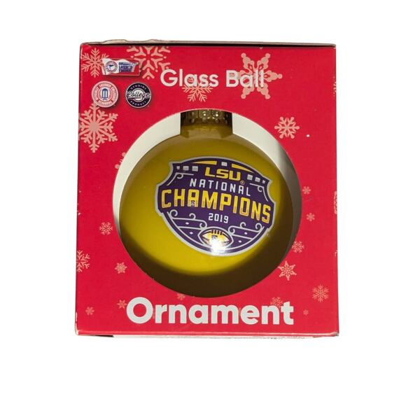 LSU Tigers 2019 SEC National Champions Yellow Glass Ball 9x LSU